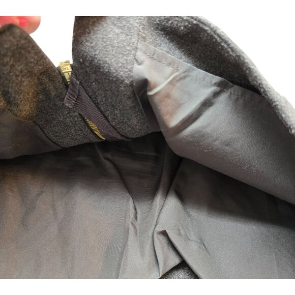 Loft Gray Skirt Wool Blend Floral Embroidered A-Line Gold Zipper Gold 4 JJ3988 - Picture 4 of 8